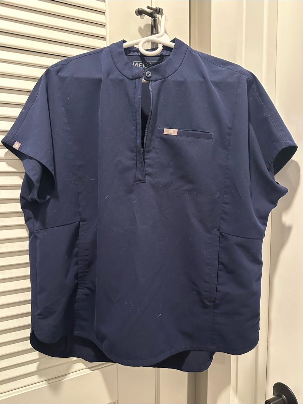 Figs Navy Blue Scrub Top